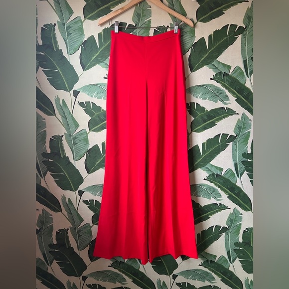 Amanda Uprichard Trousers Red Flare Leg XS NWT - Picture 1 of 9